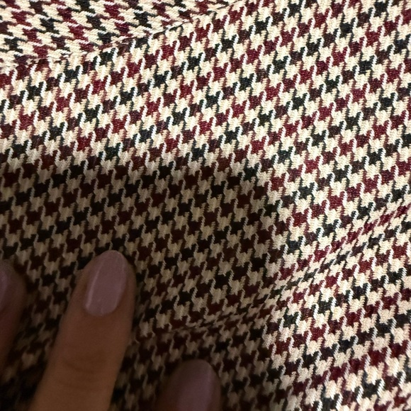 Zara Woman Houndstooth Dress- Burgundy,green and tan - Picture 6 of 9